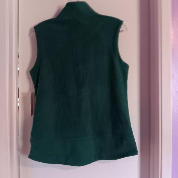 Soul + Sky Women's Velour Fleece Zip Front Green Vest Size S/P  NWT - Picture 6 of 7